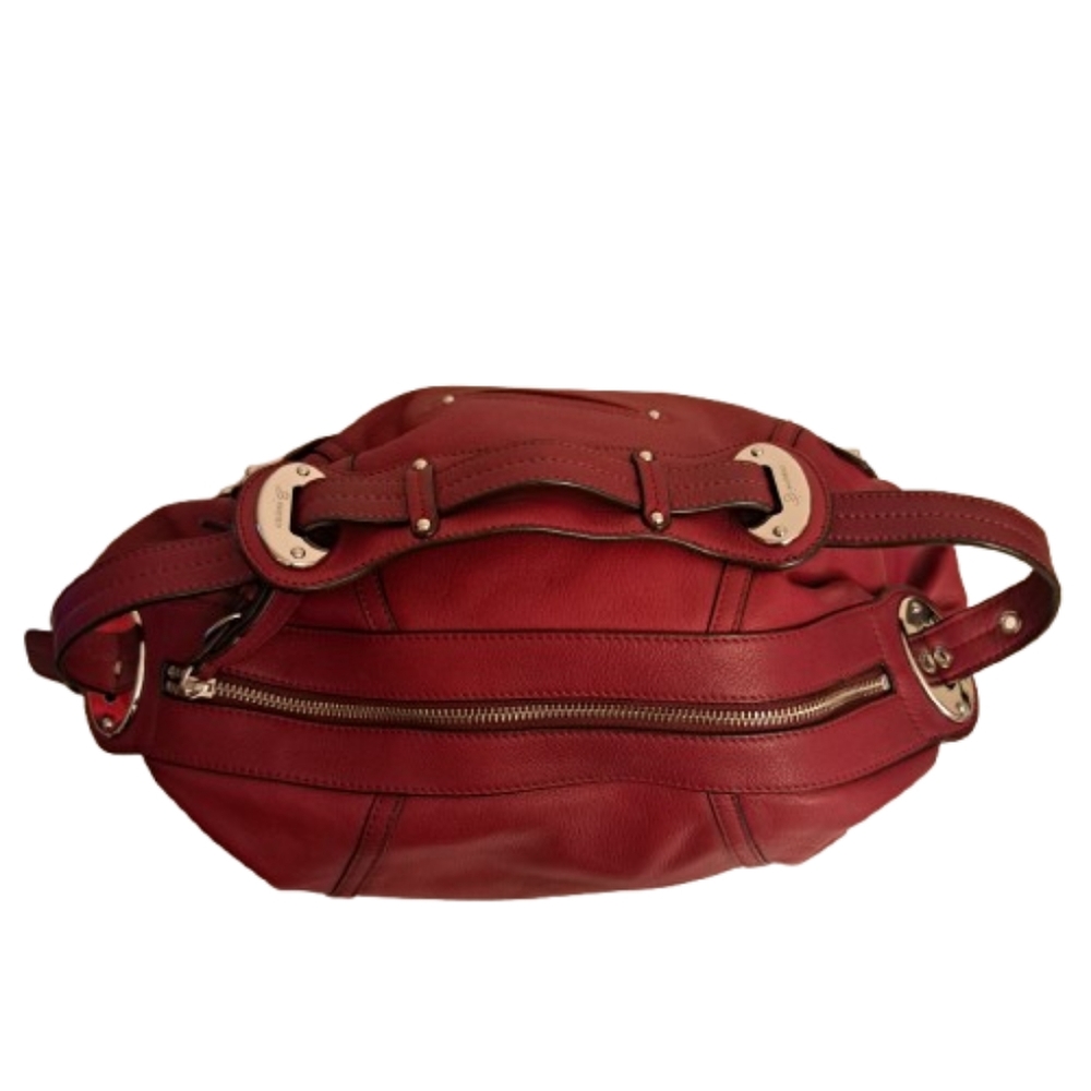 B. Makowsky Top Handle Buckle Detail Leather Slouchy Bag - Picture 5 of 11